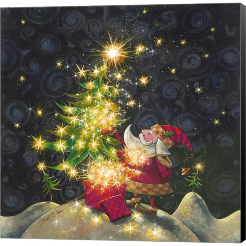 «Santas Star Tree» par Janet Stever, art mural sur toile