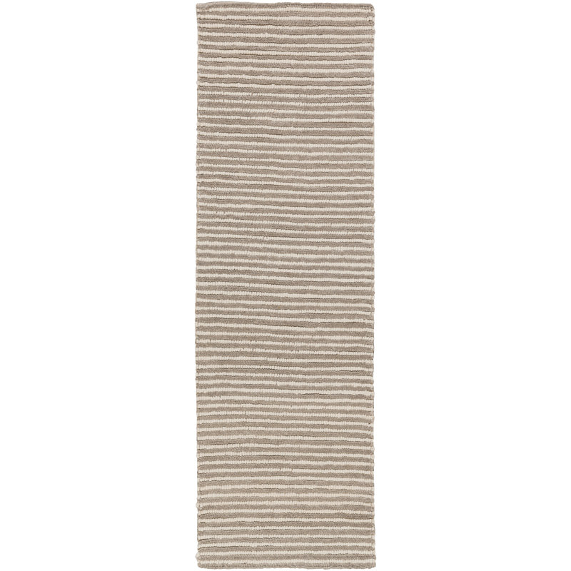 Felix Wool Area Rug in Gray/Cream, Runner 2'6" x 8'