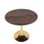 Table de salle à manger 31,5 "en noyer 31,5" avec pieds dorés et table de tulipe de style Mid-Century pour 2 à 4 personnes avec plateau en MDF rond, table de salle à manger sur pied, table basse de loisirs