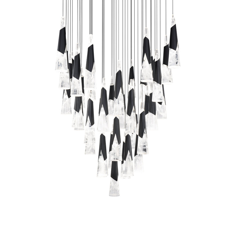 Kilt LED Multi-Light Pendant, Noir, H 16 po x l 36 po x P 36 po, 41