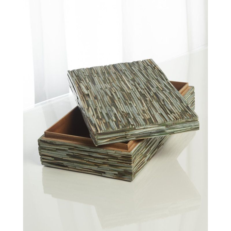 Chiseled Bone Box-Forest, 12"L x 7"W x 3"H