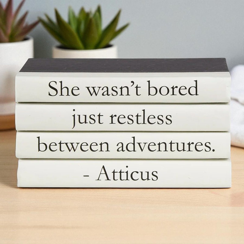 Quote Handmade Decorative Book Cream/Black/Light Brown