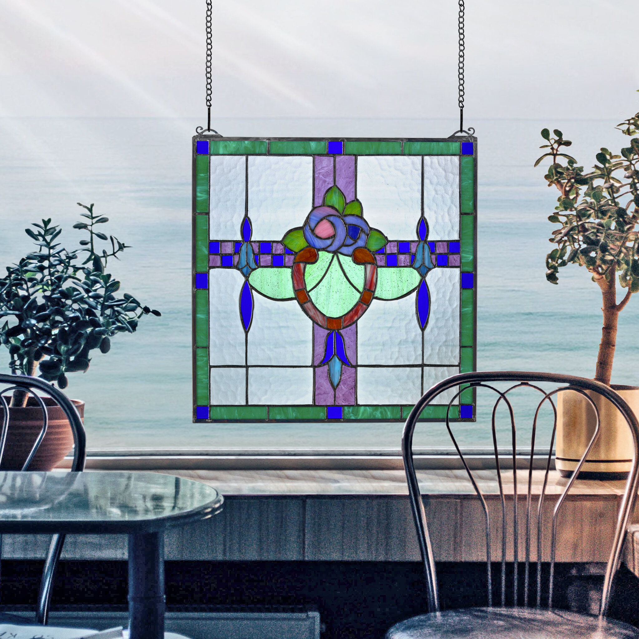 Design Toscano Nightshade Arts and Crafts Window Panel | Wayfair