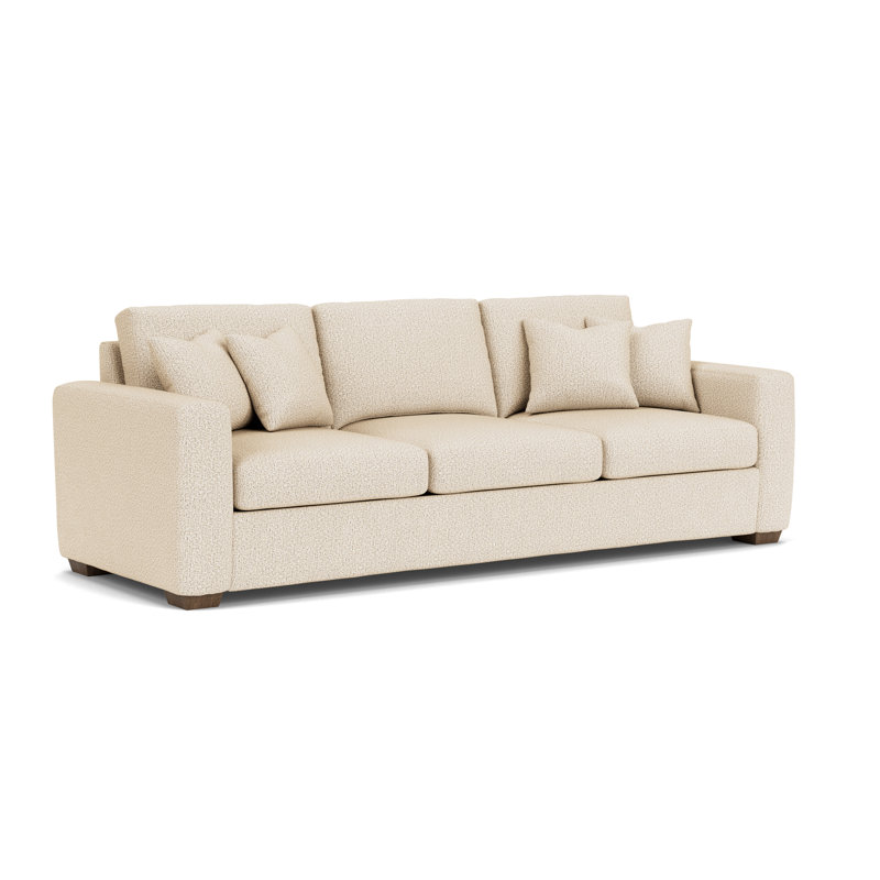 Canapé à accoudoirs carrés Anaiza, Polypropylène / oléfine beige clair, H 37 po x l 104 po x P 41 po