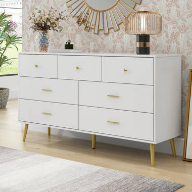 Lucreta 47.8'' W 7 - Drawer Dresser Everly Quinn Color: Blue