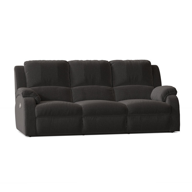 Cagney Upholstered 89'' Power Reclining Sofa, Cyber Space Charcoal	Polyester