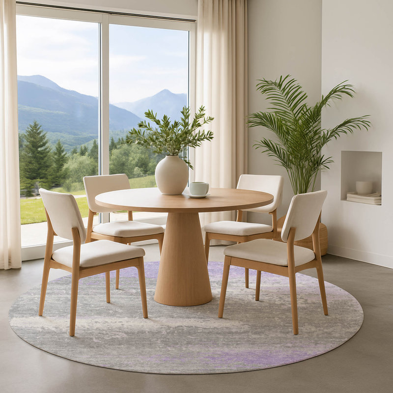 Premium Machine Washable Otte AMF1777 Modern Rug, Round 8'
