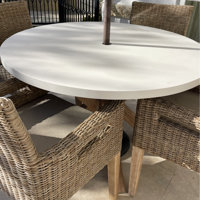 Caspian Concrete-Effect 120cm Round Dining Table & 4 Toby Light Grey Velvet  Chairs