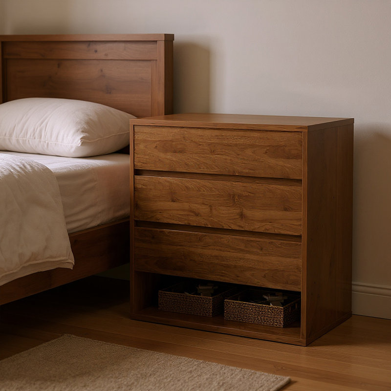 Mid Century Modern Nightstand With 3 Drawers, 30-inch Wide  (set Of 2)