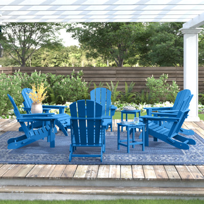 Laguna Foldable Outdoor Adirondack Chair With Ottoman