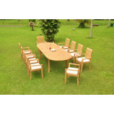 Homewood Outdoor 13 - Piece Teak Dining Set