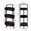 Petite tablette de rangement ovale à 3 niveaux avec tablettes de rangement tissées à la main pour la cuisine, le salon, la chambre à coucher, le balcon et le pique-nique (noir)-795028828