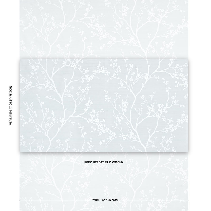 Twiggy Silk Fabric, Ice
