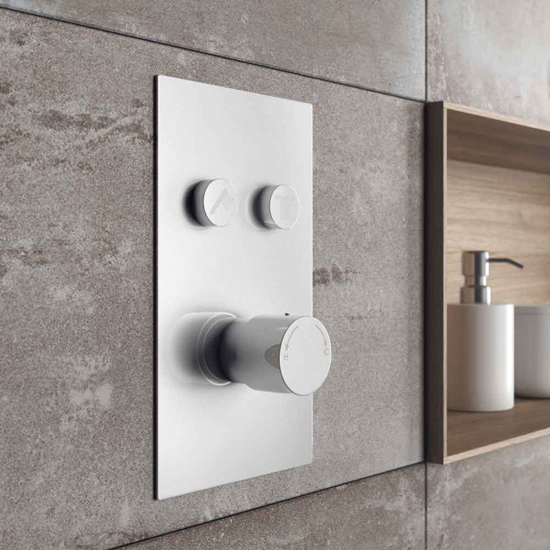 Corra Double Concealed Valve Thermostatic Diverter Shower Valve