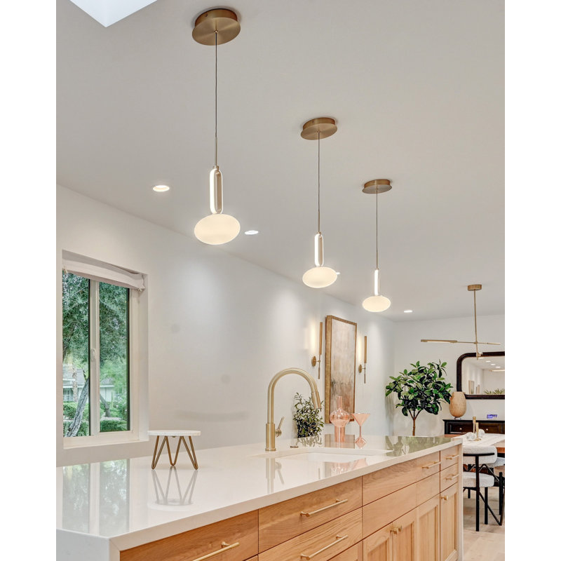 Tavira 1 - Light LED Pendant, Brushed Gold