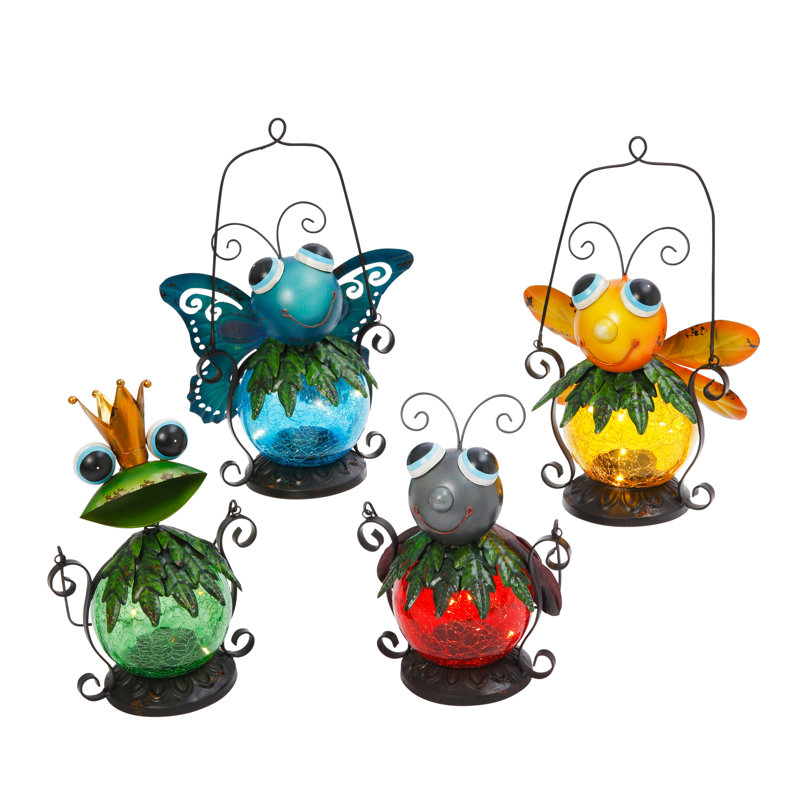 Ensemble de 4 lanternes de jardin solaires assorties 13 po