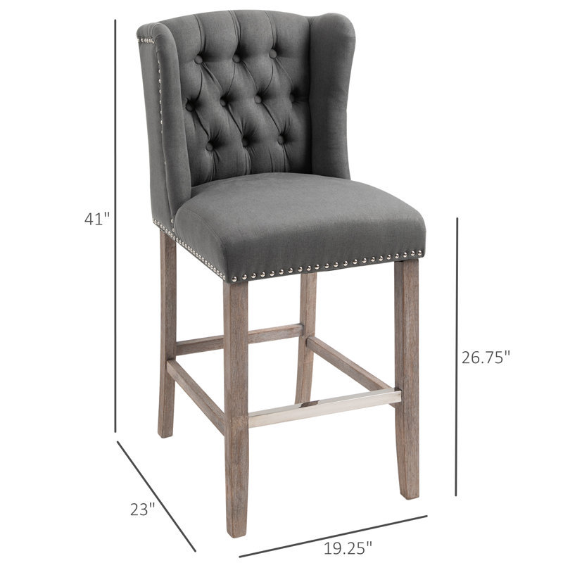 Tabouret de comptoir 26,8 po Herod, Gris foncé