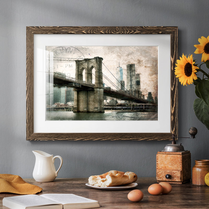 Pont de Brooklyn, New York, Noyer, H 18 po x l 26 po x P 1,5 po