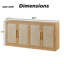 Boho Rattan Cabinet - Buffet 4 portes caramel avec texture tissée, crédence maison de campagne moderne