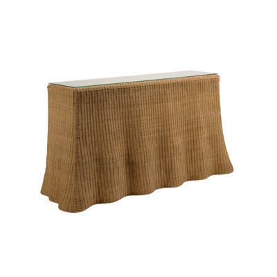 Coastal 74'' Glass Top Console Table