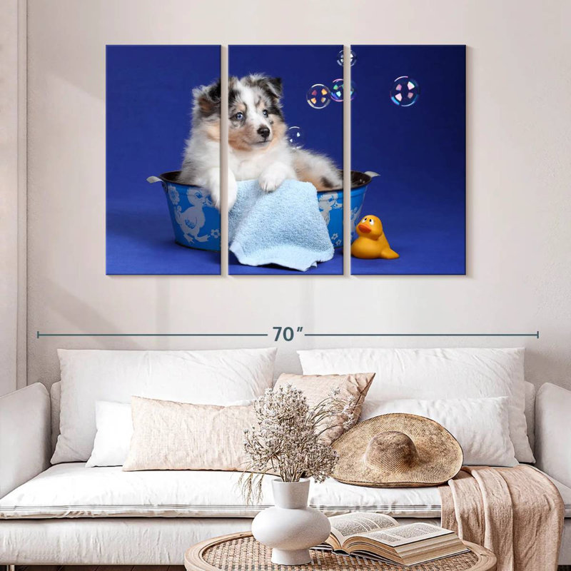 Brampt Puppy Bath Time, 32" H x 50" W