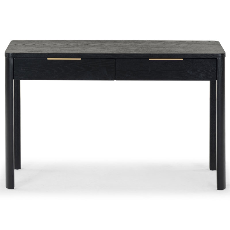 Gabrietta Solid + Manufactured Wood Writing Desk, Black