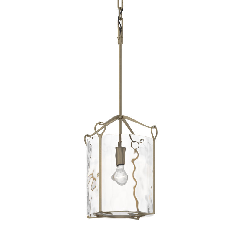 Luminaire suspendu cylindrique à 1 lumière Bow, Doré clair, Eau