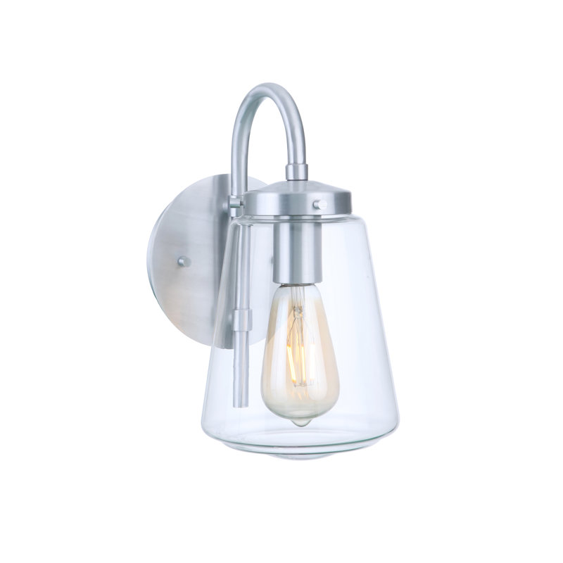 Laclede Wall Light, Satin Aluminum, 12" H x 6.25" W x 8.5" D