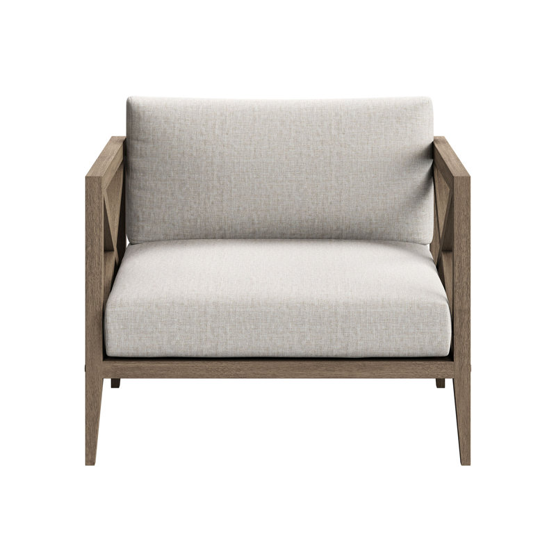 Fauteuil d'extérieur en teck Northlake, Beige