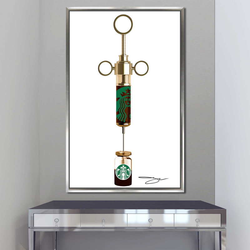 Tir de caféine (verticale) par Jodi - impression, Cadre flottant argent, H 43,5 po x l 27,5 po x P 2 po