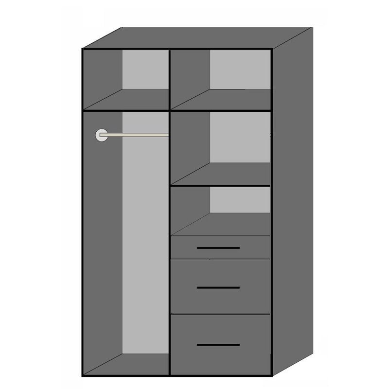 2 Door Manufactured Wood Wardrobe