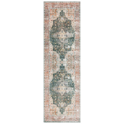 Maglio Oriental Machine Woven Polyester Area Rug in Green/Brown