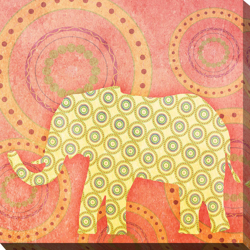 «Elephant», reproduction, H 13,5 po x l 13,5 po x P 1 po, Toile tendue