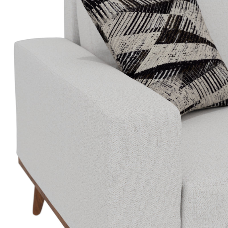 Canapé rembourré avec table basse moderne brune, White