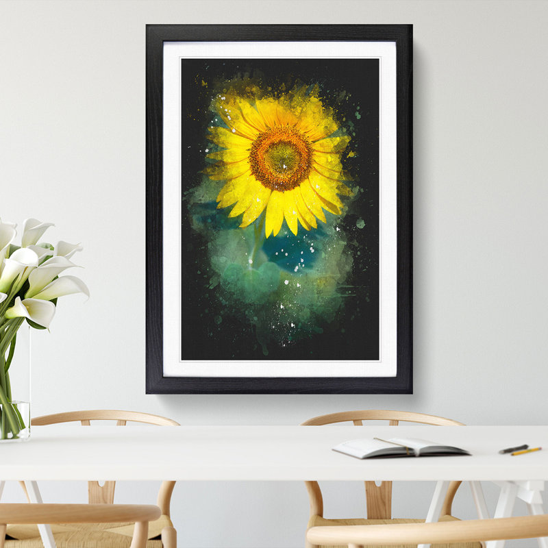 The Sunflower - Framed Print, 63cm H x 45cm W x 2cm D, Black Framed