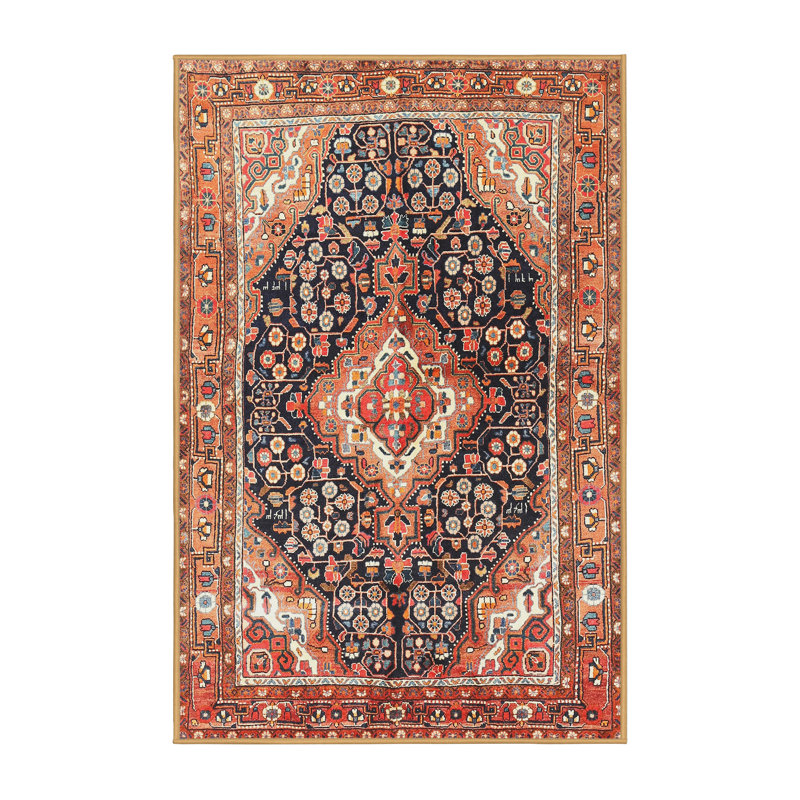 Tapis brun à motif oriental, Rectangle 5 pi x 7 pi