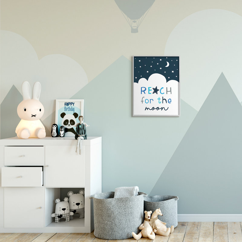 Reach For Moon Moon, Estampe numérique Farmhouse, H 20 po x l 16 po x P 1,5 po