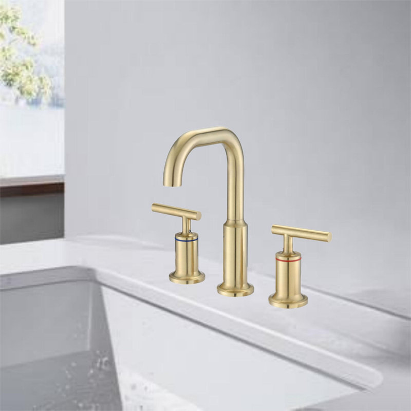 Bathroom Faucet with Drain Assembly, Brushed Gold