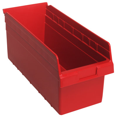 Economy Shelf Bin, nesting, (7) divider slots, rear hanglock, molded-in label holder, polypropylene