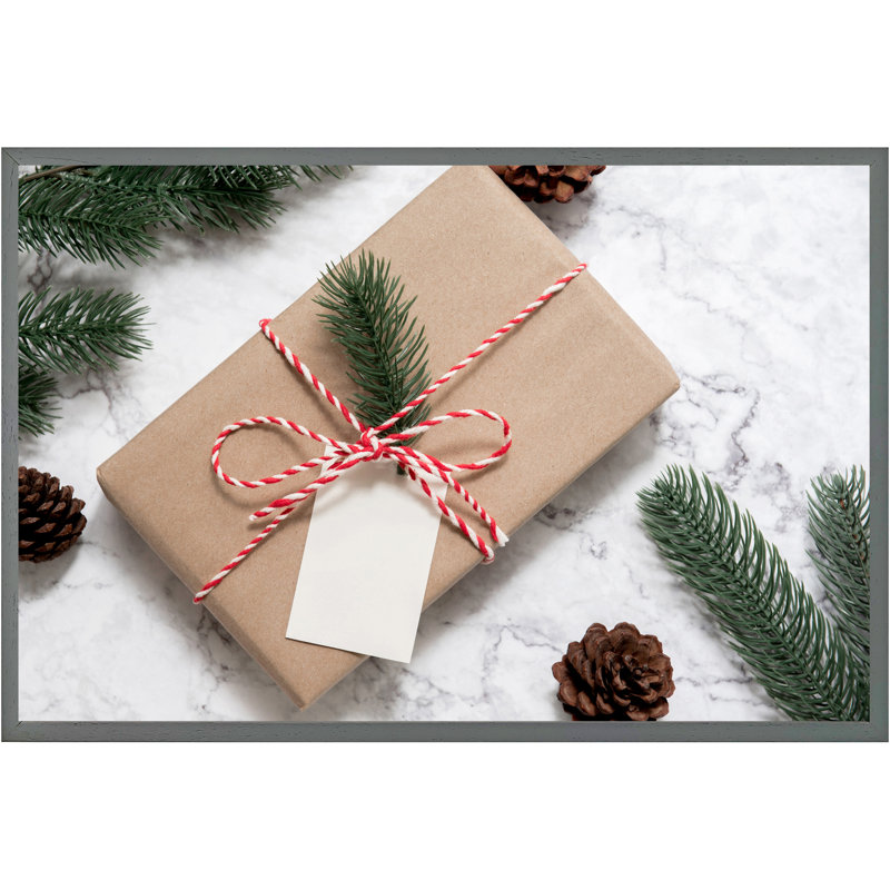 Undis Christmas Baubles Single Picture Frame Wall Art, 76cm H x 114cm W x 4cm D, Grey