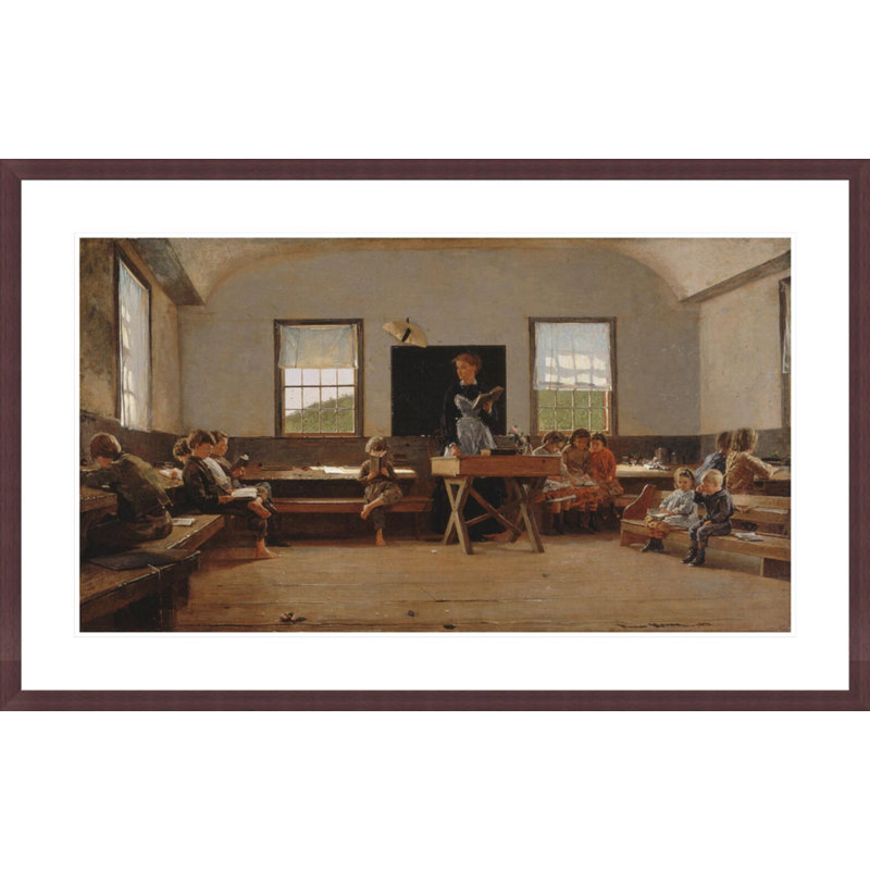 «The Country School» par Winslow Homer - impression giclée encadrée, H 26,38 po x l 41,5 po