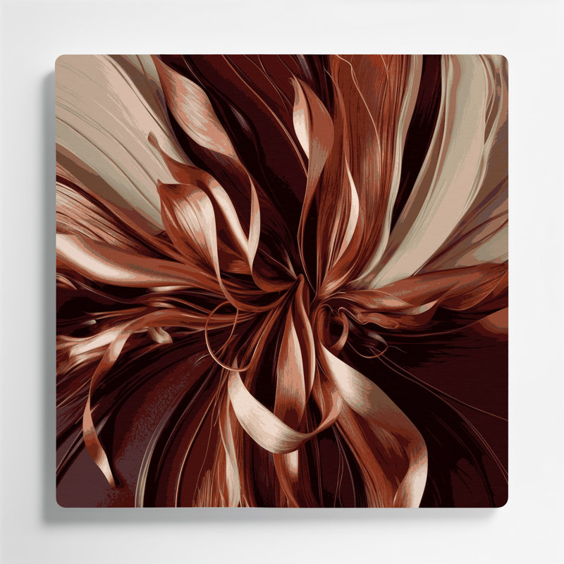«Lyrical Abstraction 7», art mural en métal brun, H 32 po x l 32 po