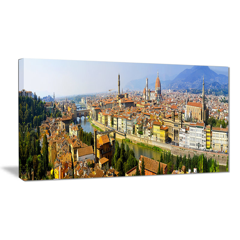Photographie de paysage urbain «Florence Panoramic View», H 16 po x l 32 po x P 1 po, Toile tendue