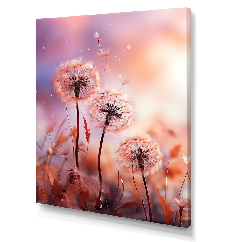 «Delicate Calm Dandelion Serenity VI - Autre plante et fleurs», art mural, Toile tendue, H 40 po x l 30 po