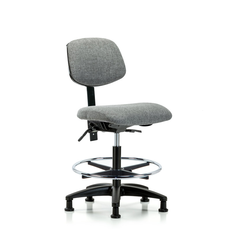 Belen Drafting Chair, Glides, Gray, Not Included