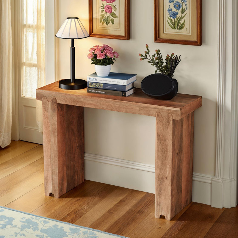 Console en bois massif L 45 po, Brun