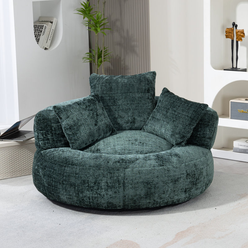 Canapé en chenille de 42,52 po Abraya, Chenille émeraude