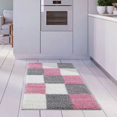 Myshaggy Collection Rugs Geometric Design in Pink