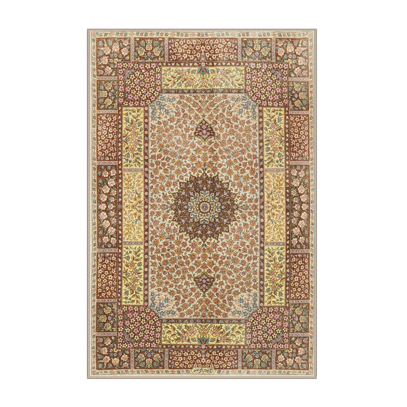 Brun clair oriental/beige Tapis décoratif, Rectangle 7 pi x 10 pi