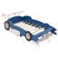 Lit plateforme en forme de voiture de course avec roues-128929977